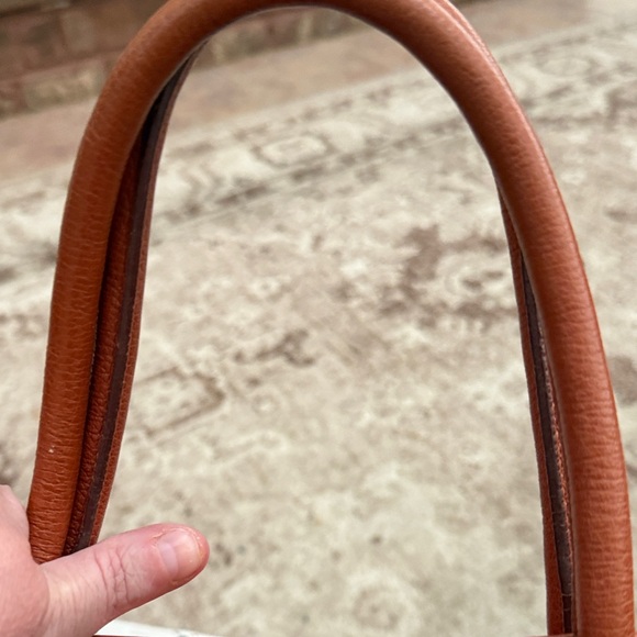 Pre owned Hermes Orange Garden Party MM tote with Hermes silk twilly - Picture 3 of 16